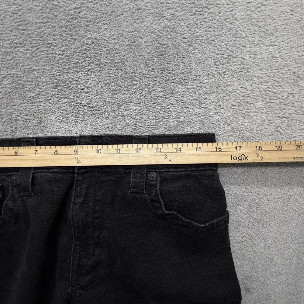 True Religion‎ Shorts Mens Measured 32x12 Black Denim Bermuda Stretch Pockets
